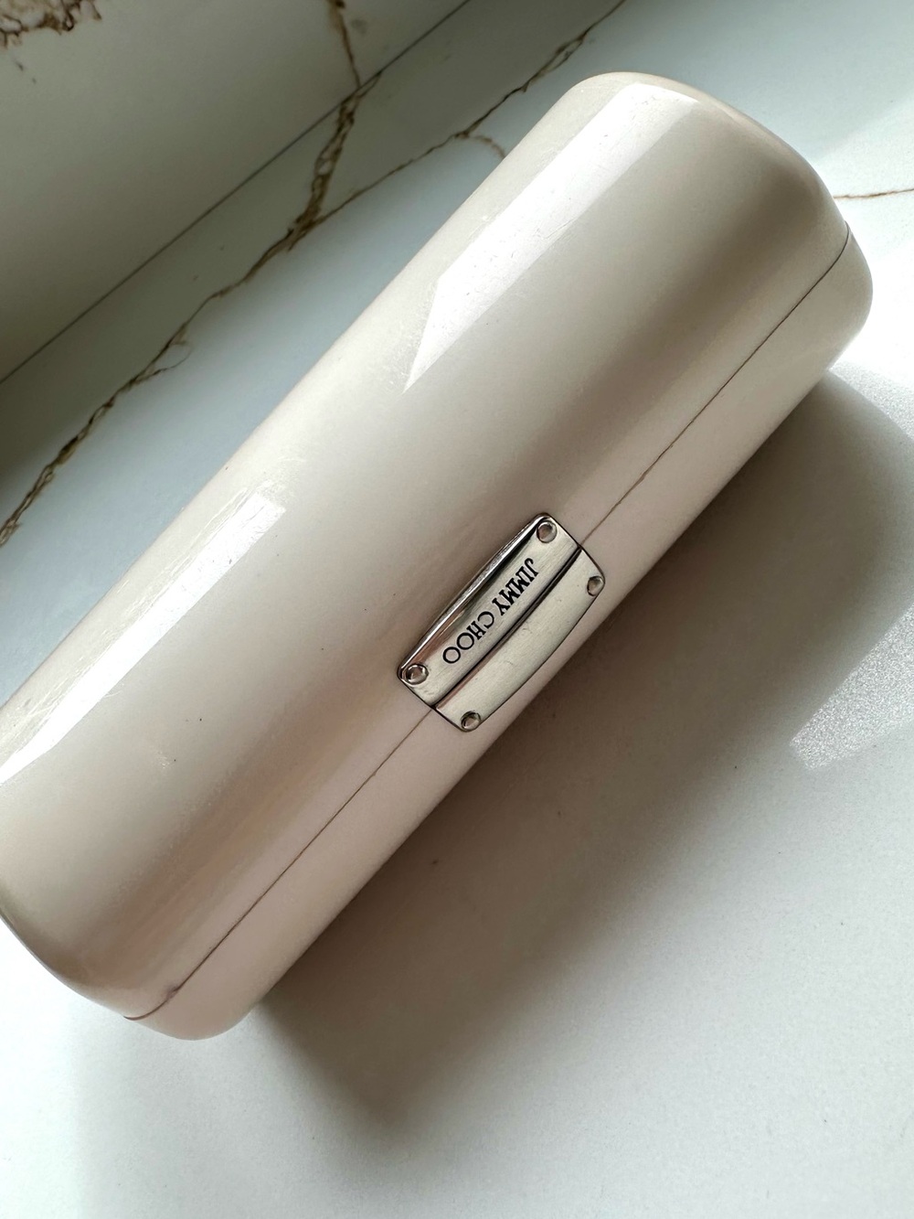 Jimmy Choo Ivory Cream Hard Eyeglasses Sunglasses Case